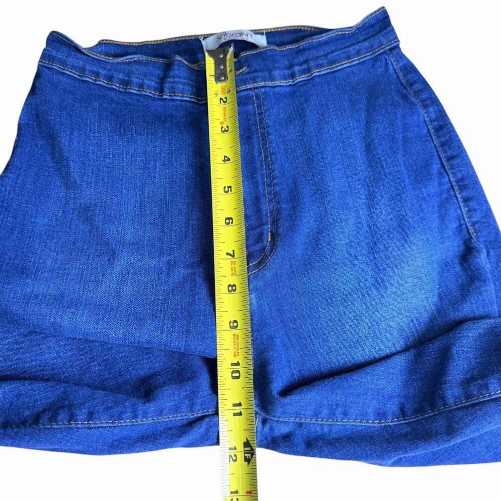 Vibrant MUI Pants Womens 7 Blue Denim Jeans Mega Flared Bell Cotton Blend High - Picture 5 of 8